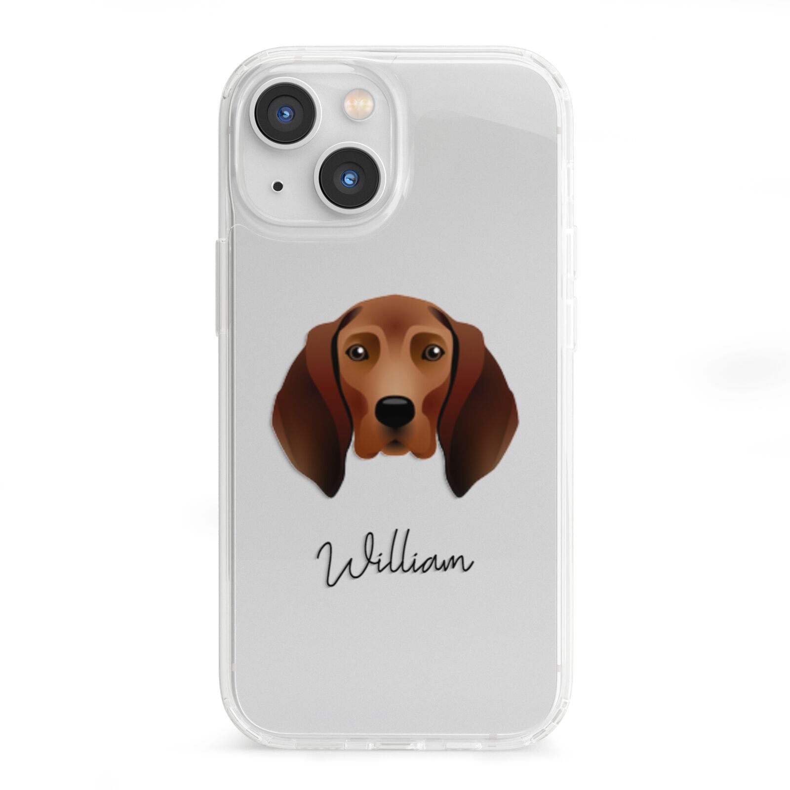 Redbone Coonhound Personalised iPhone 13 Mini Clear Bumper Case