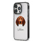 Redbone Coonhound Personalised iPhone 13 Pro Black Impact Case Side Angle on Silver phone