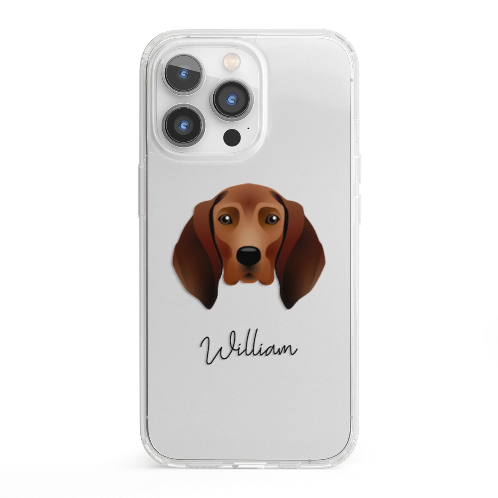 Redbone Coonhound Personalised iPhone 13 Pro Clear Bumper Case