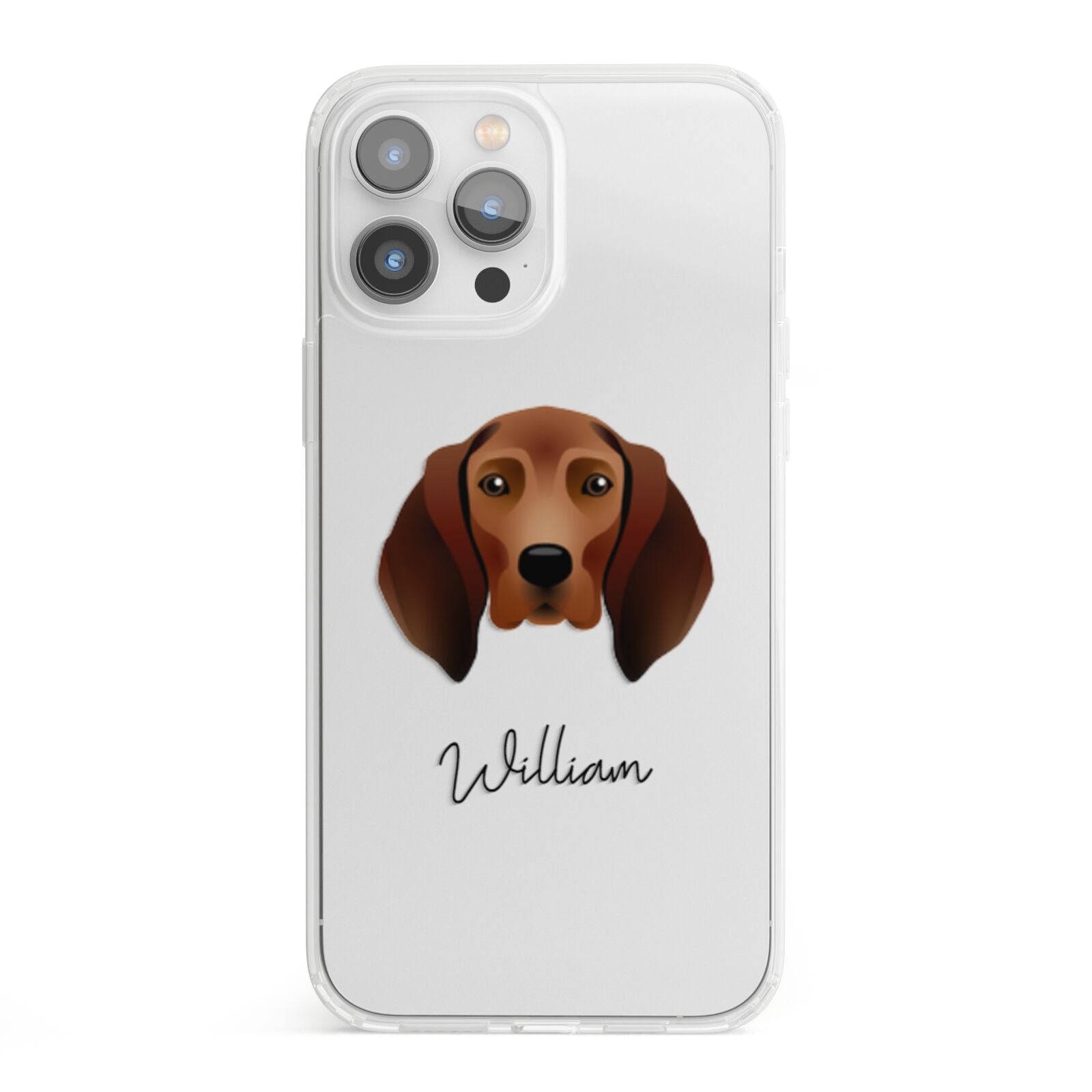 Redbone Coonhound Personalised iPhone 13 Pro Max Clear Bumper Case