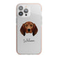Redbone Coonhound Personalised iPhone 13 Pro Max TPU Impact Case with Pink Edges