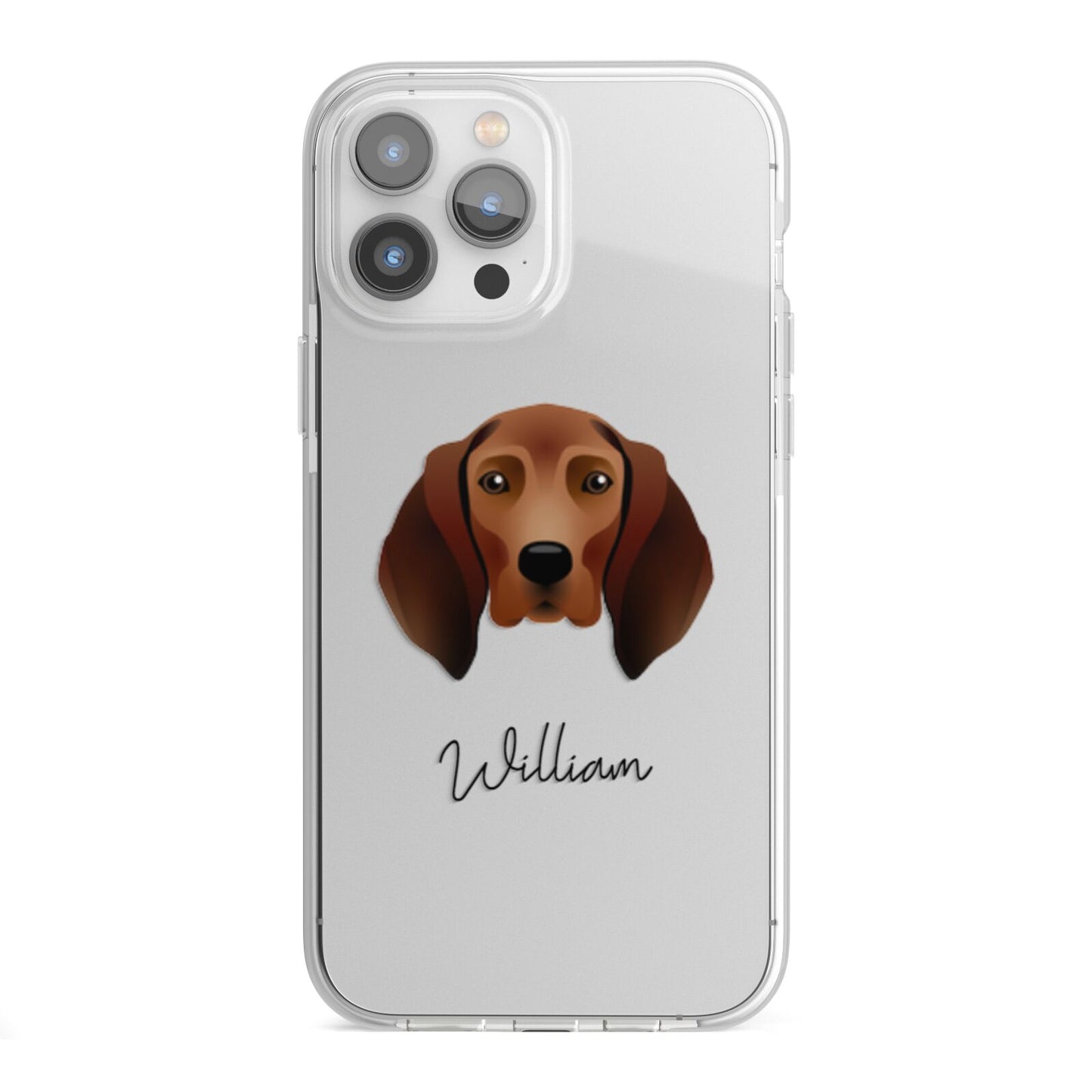 Redbone Coonhound Personalised iPhone 13 Pro Max TPU Impact Case with White Edges