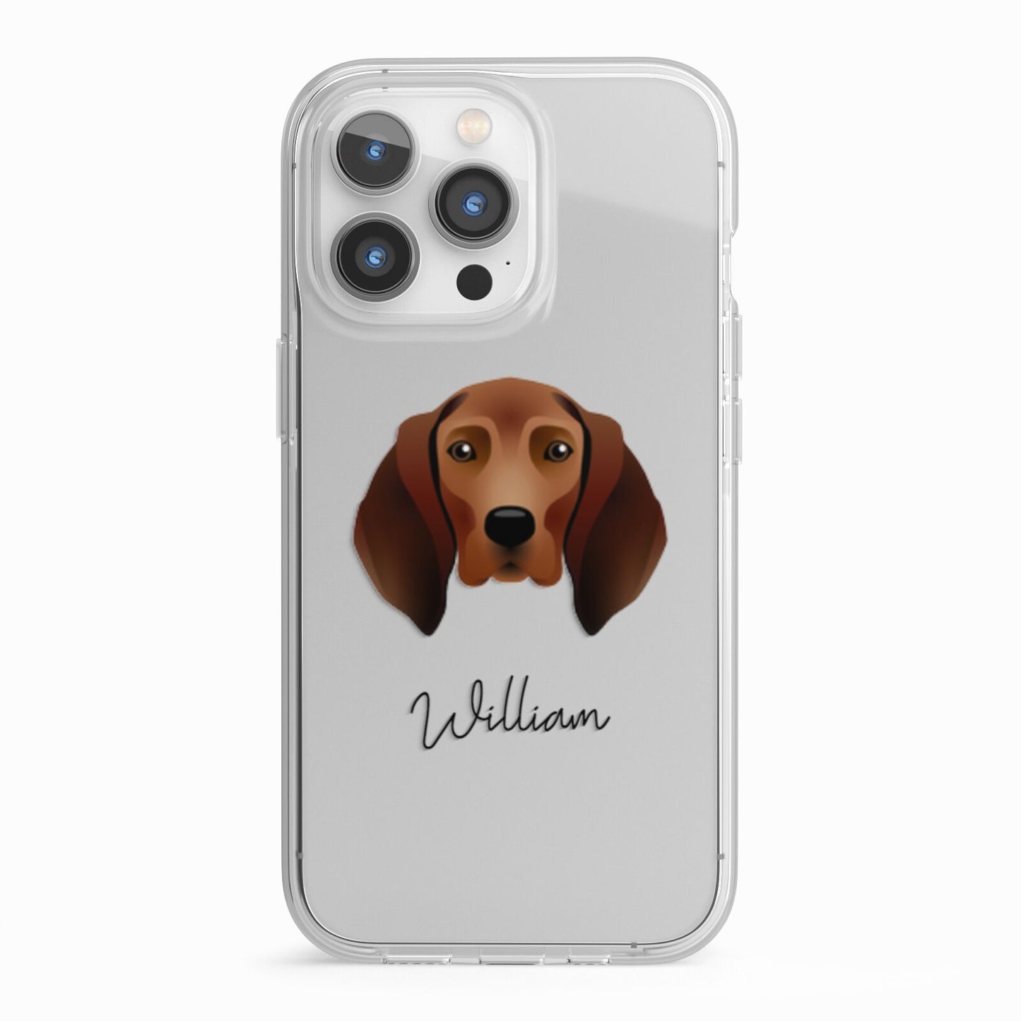 Redbone Coonhound Personalised iPhone 13 Pro TPU Impact Case with White Edges