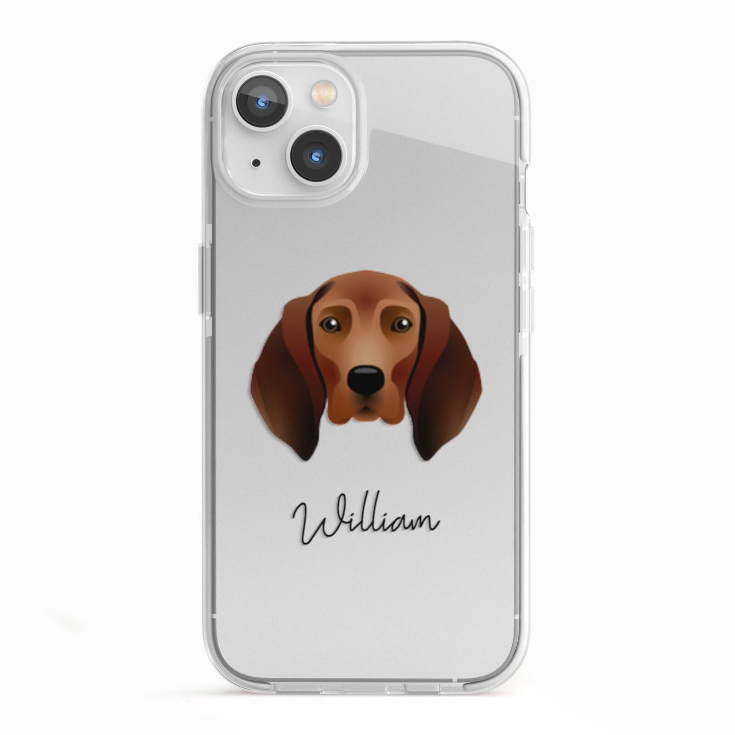 Redbone Coonhound Personalised iPhone 13 TPU Impact Case with White Edges