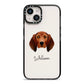 Redbone Coonhound Personalised iPhone 14 Black Impact Case on Silver phone
