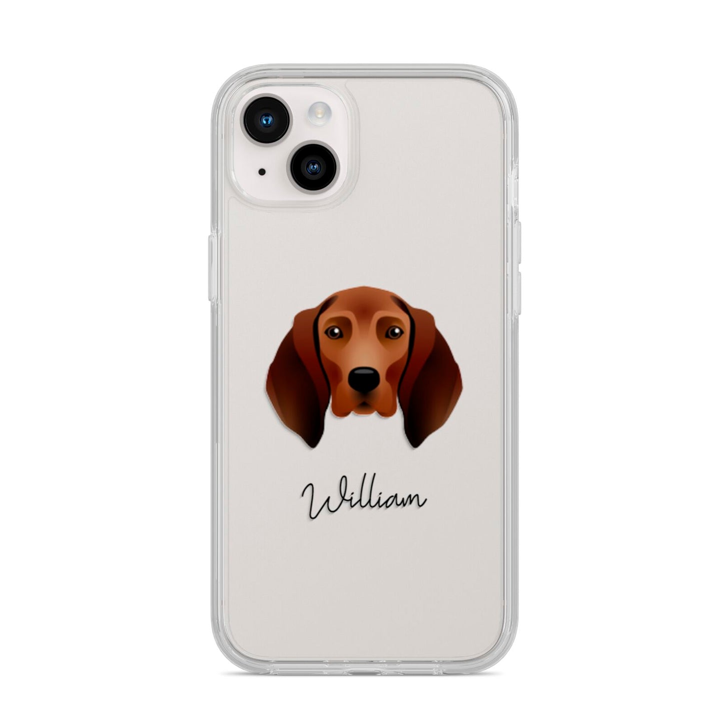 Redbone Coonhound Personalised iPhone 14 Plus Clear Tough Case Starlight