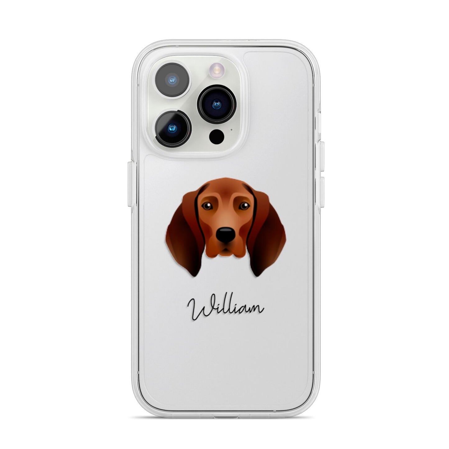 Redbone Coonhound Personalised iPhone 14 Pro Clear Tough Case Silver