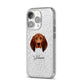 Redbone Coonhound Personalised iPhone 14 Pro Glitter Tough Case Silver Angled Image