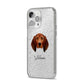 Redbone Coonhound Personalised iPhone 14 Pro Max Glitter Tough Case Silver Angled Image