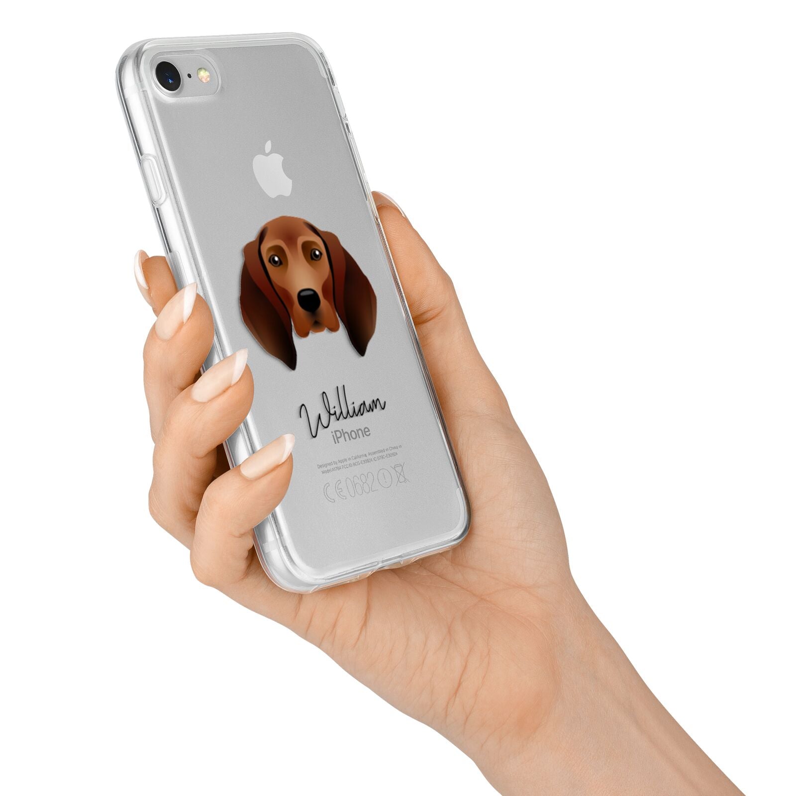 Redbone Coonhound Personalised iPhone 7 Bumper Case on Silver iPhone Alternative Image