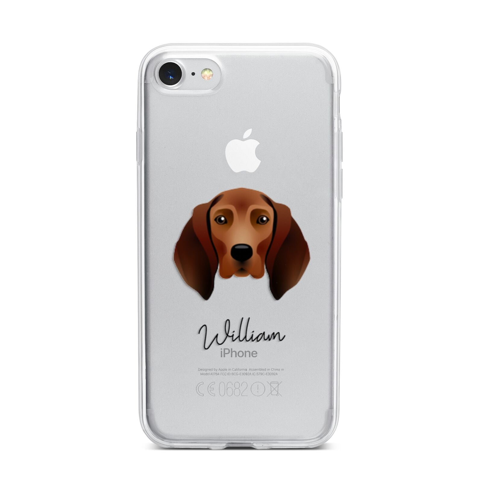 Redbone Coonhound Personalised iPhone 7 Bumper Case on Silver iPhone