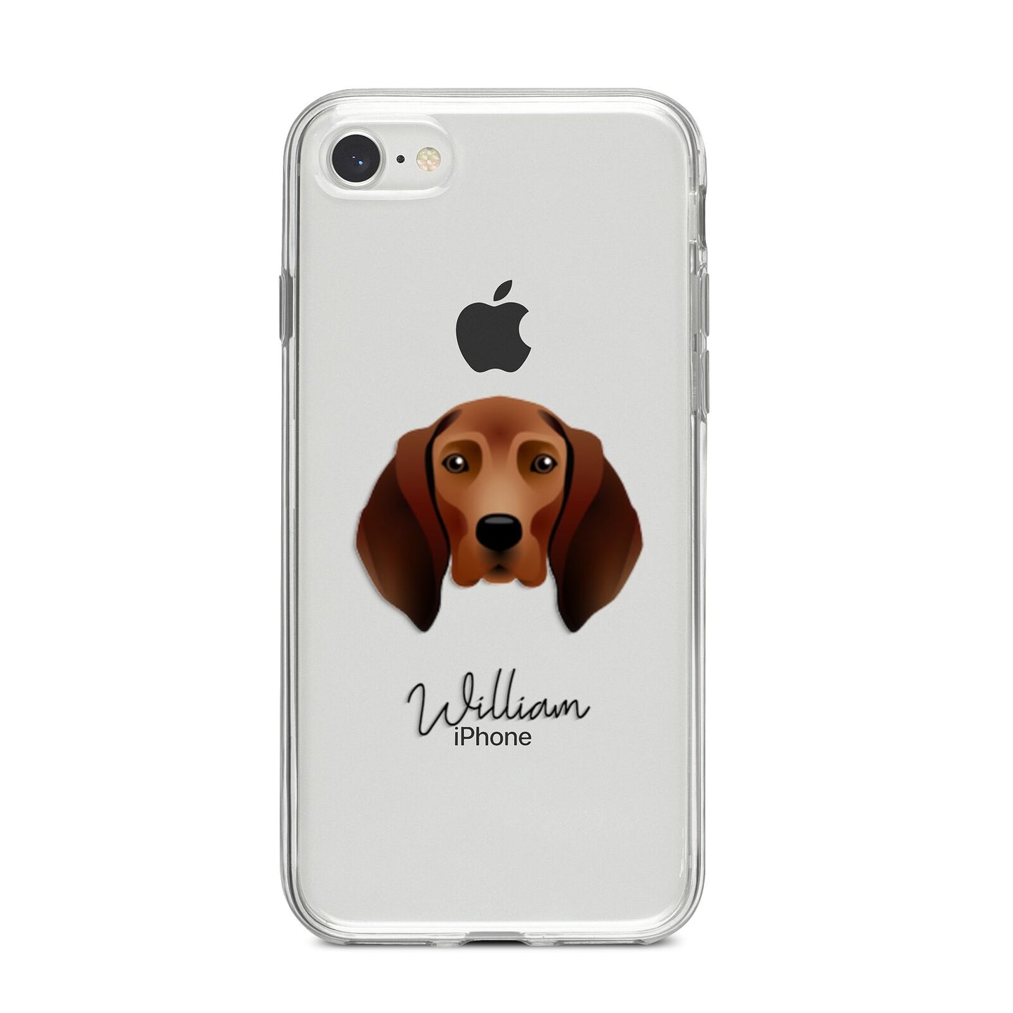 Redbone Coonhound Personalised iPhone 8 Bumper Case on Silver iPhone