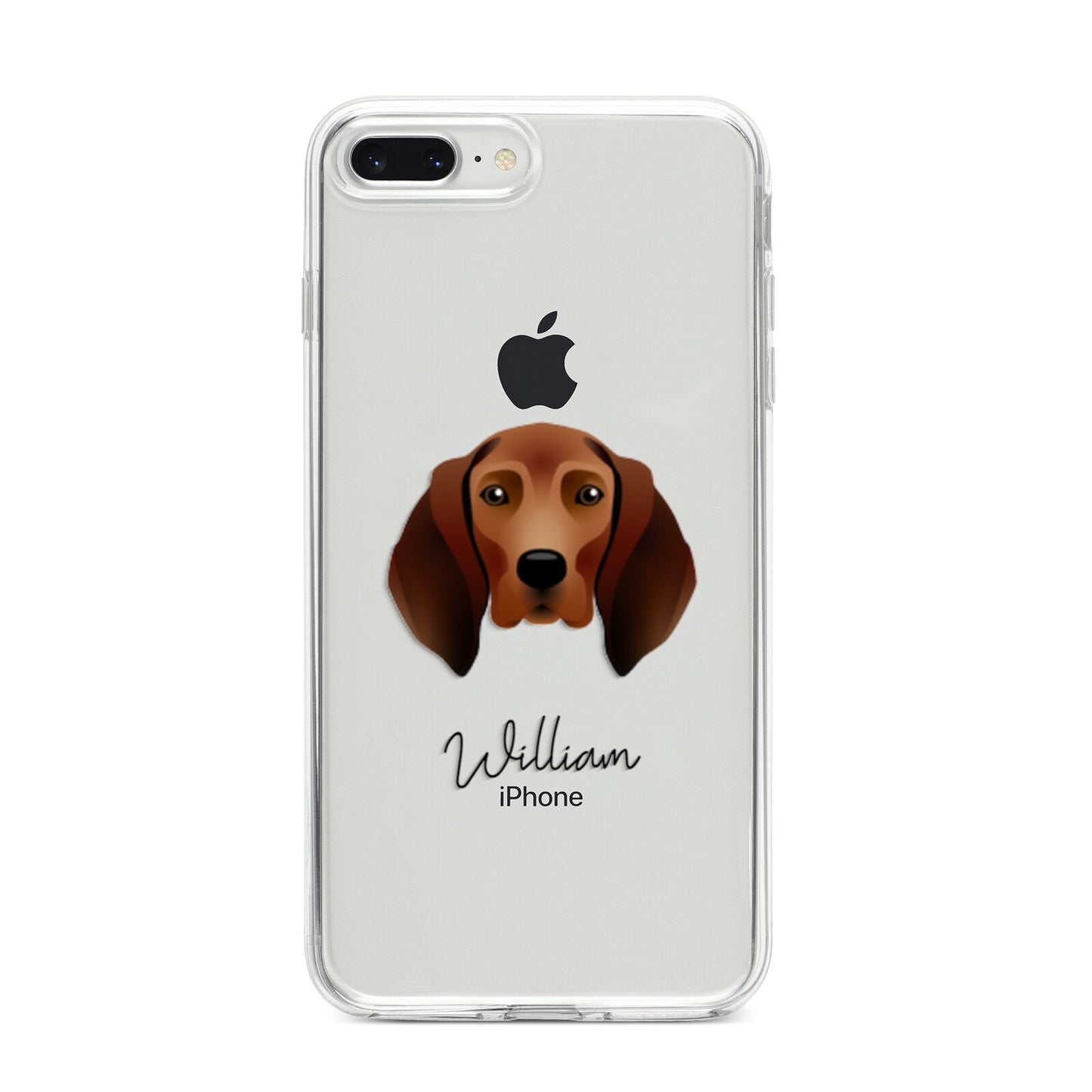 Redbone Coonhound Personalised iPhone 8 Plus Bumper Case on Silver iPhone