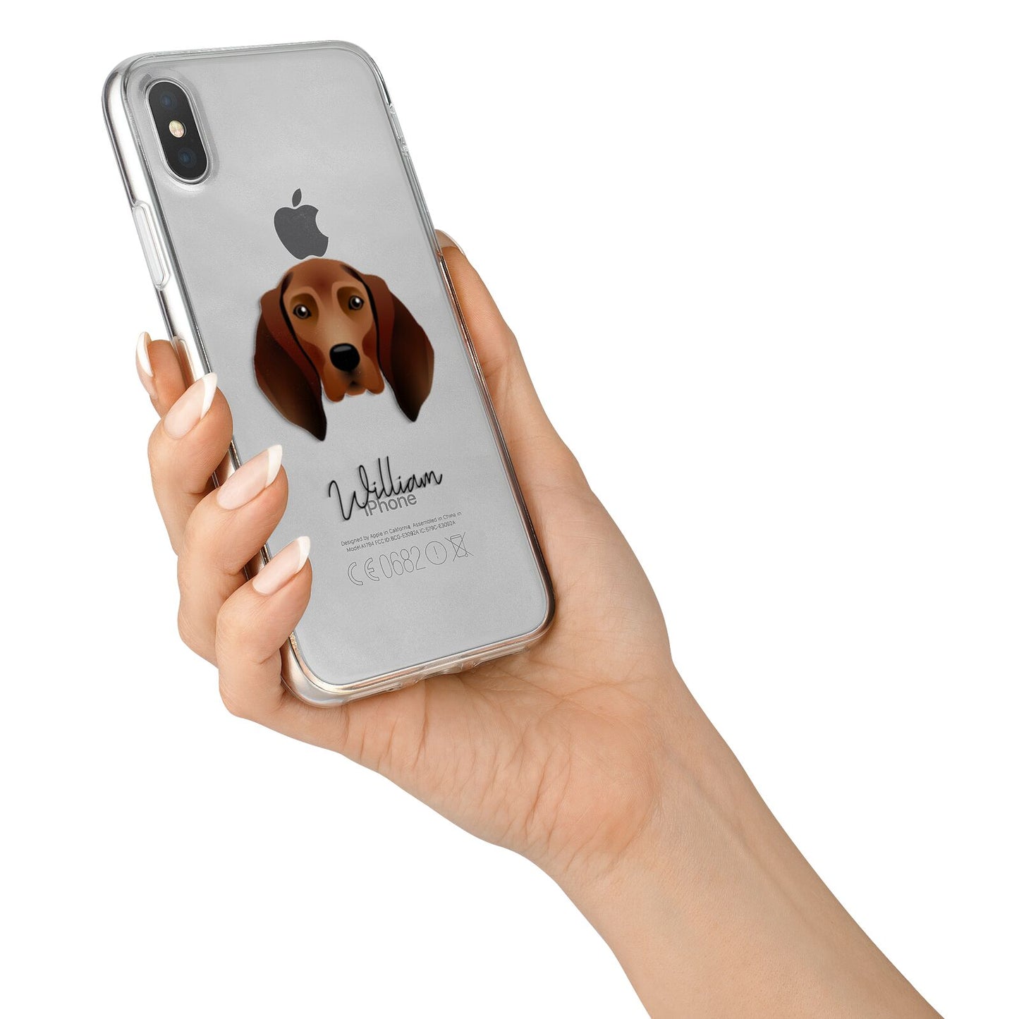 Redbone Coonhound Personalised iPhone X Bumper Case on Silver iPhone Alternative Image 2