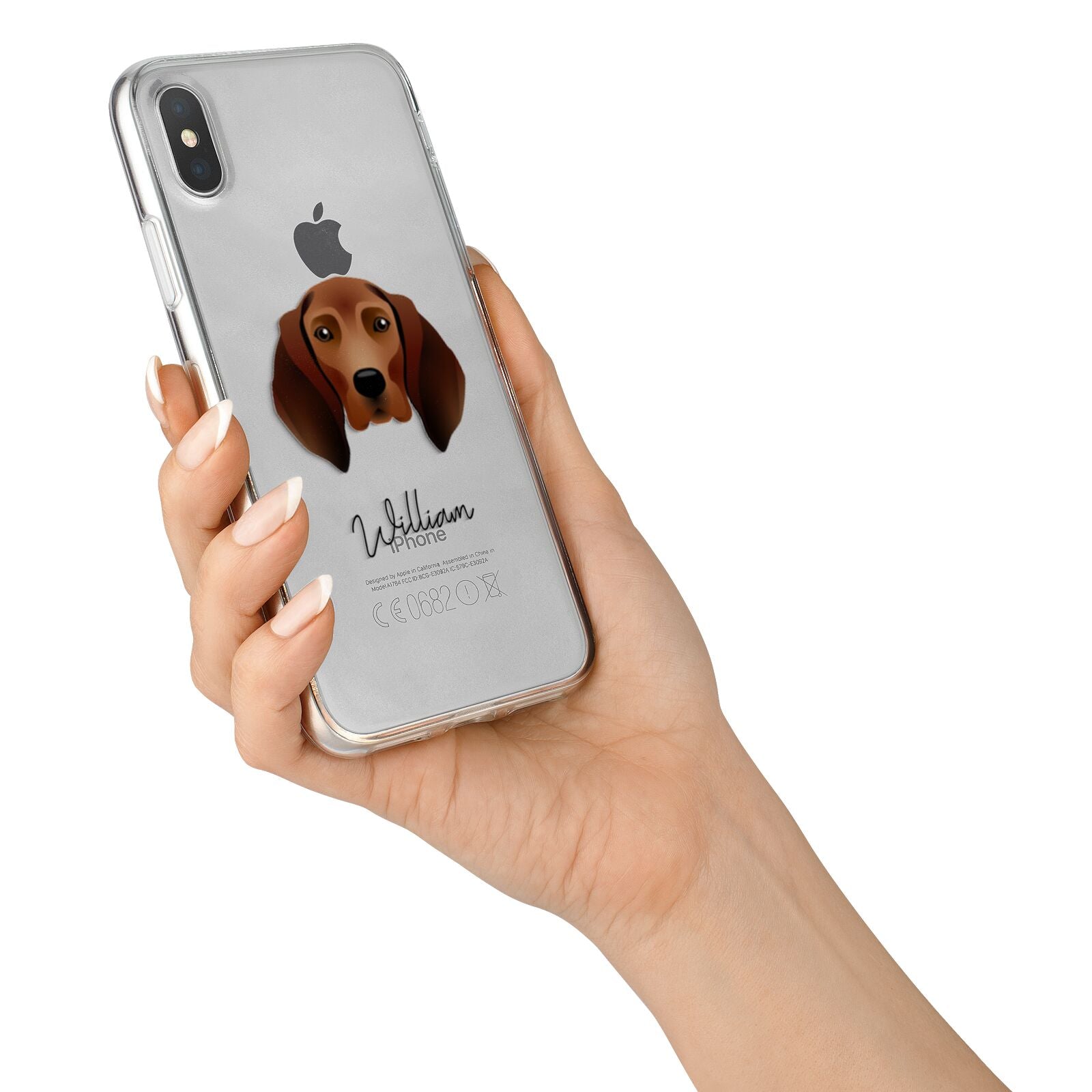 Redbone Coonhound Personalised iPhone X Bumper Case on Silver iPhone Alternative Image 2