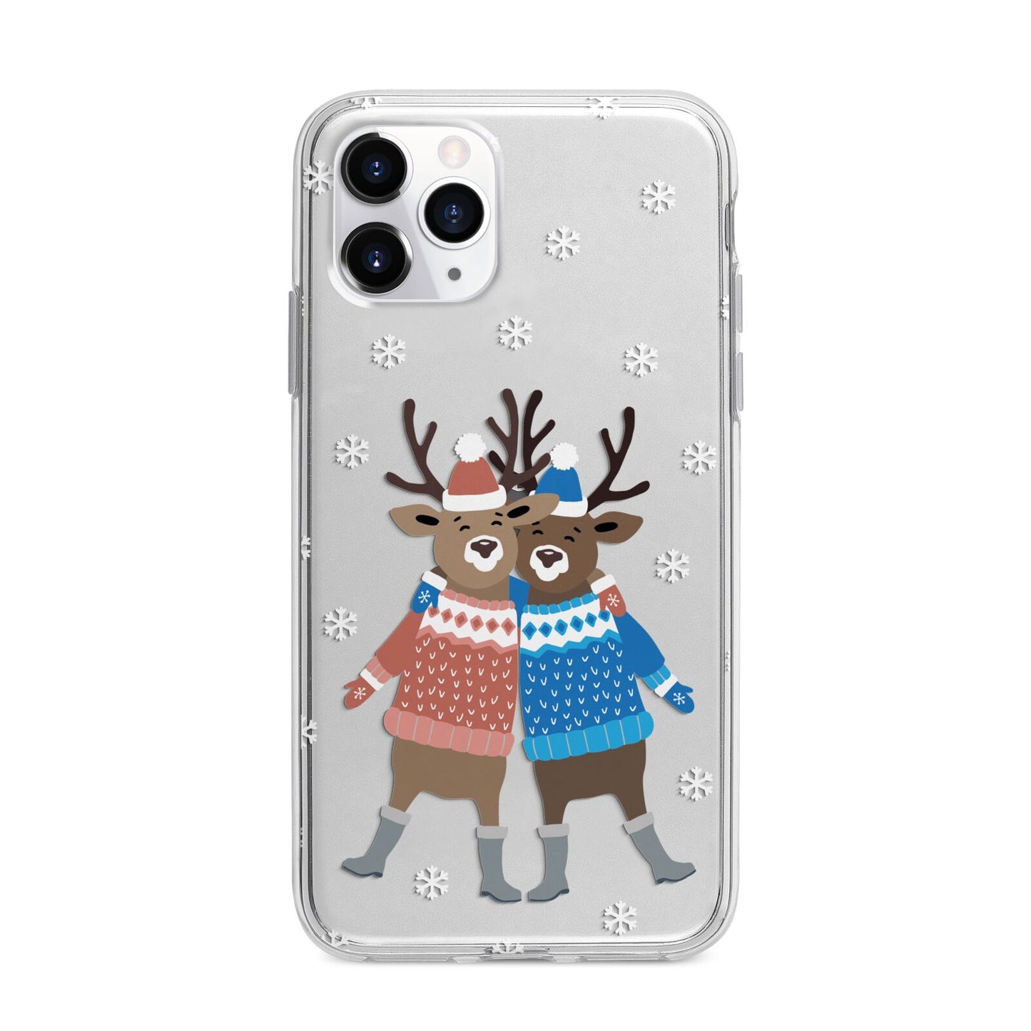 Reindeer Apple iPhone 11 Pro Max in Silver with Bumper Case