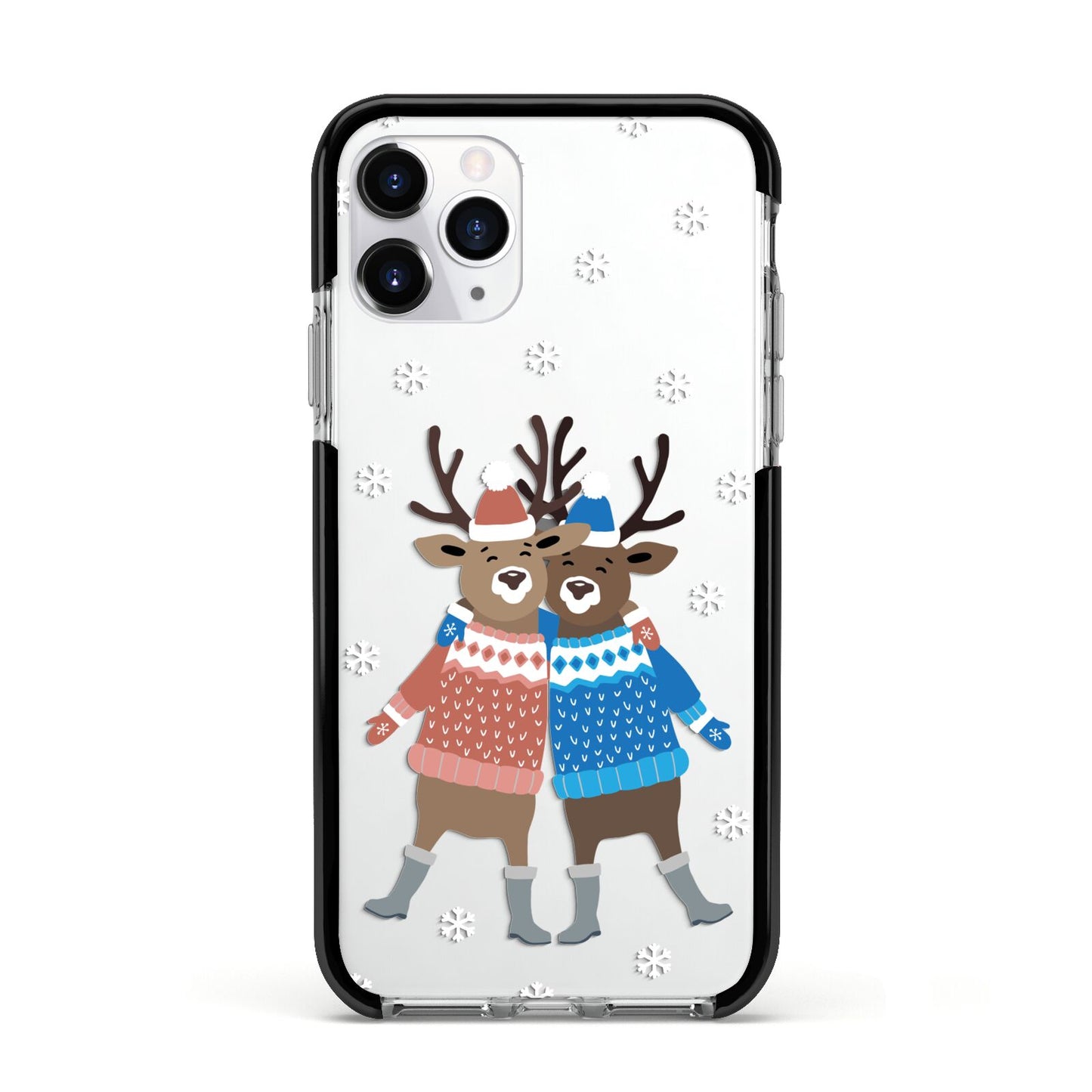 Reindeer Apple iPhone 11 Pro in Silver with Black Impact Case