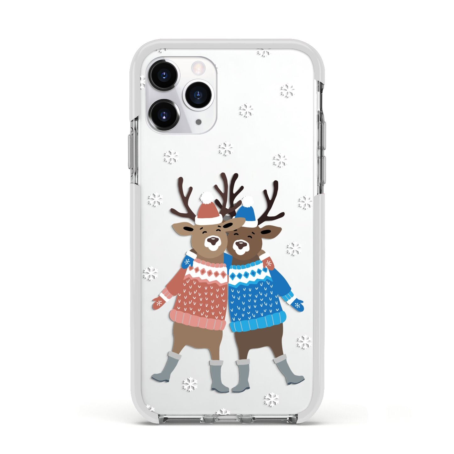 Reindeer Apple iPhone 11 Pro in Silver with White Impact Case