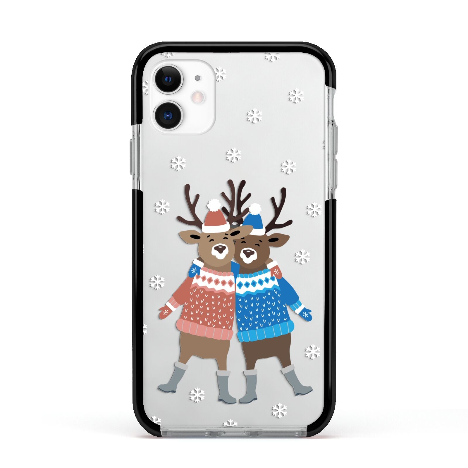 Reindeer Apple iPhone 11 in White with Black Impact Case