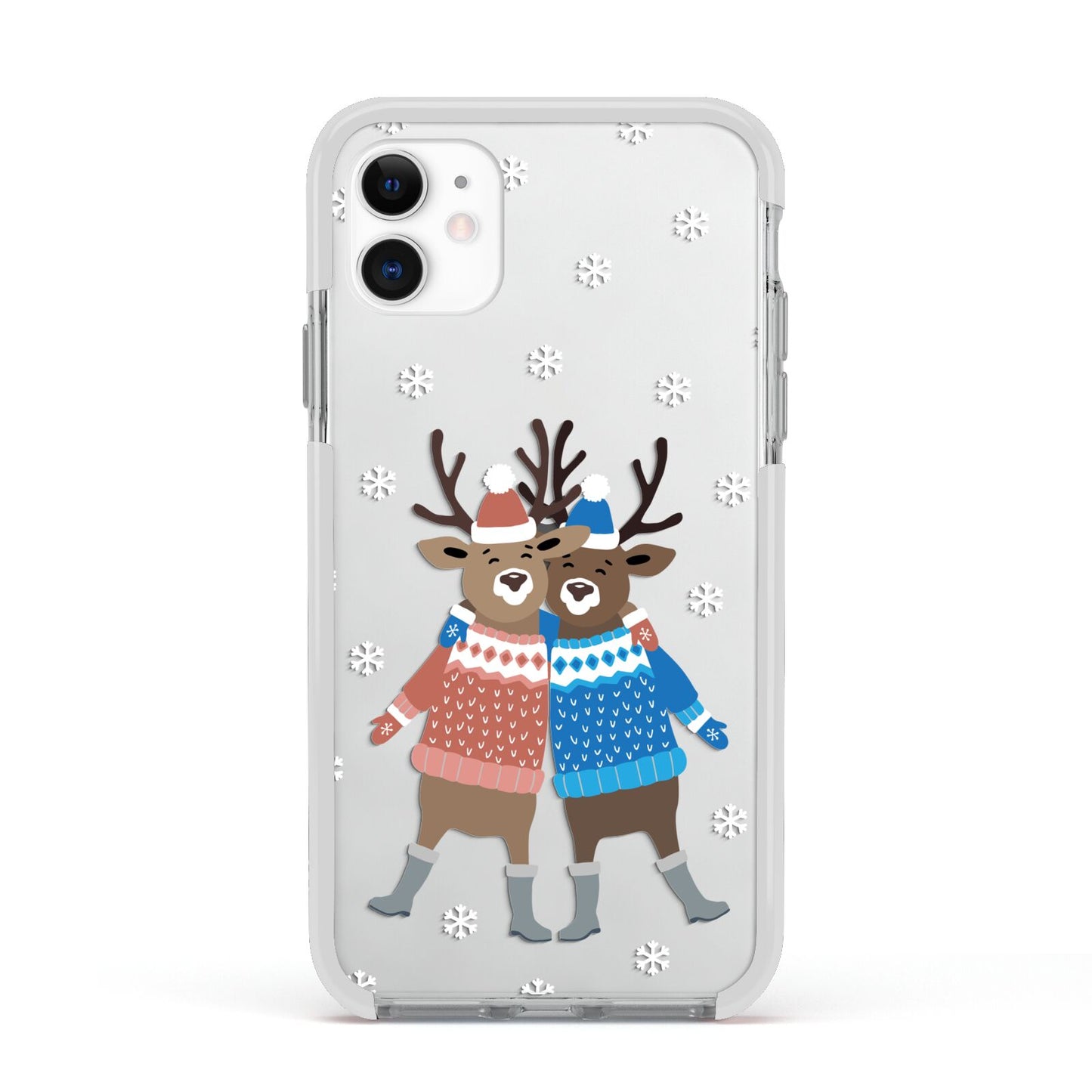 Reindeer Apple iPhone 11 in White with White Impact Case