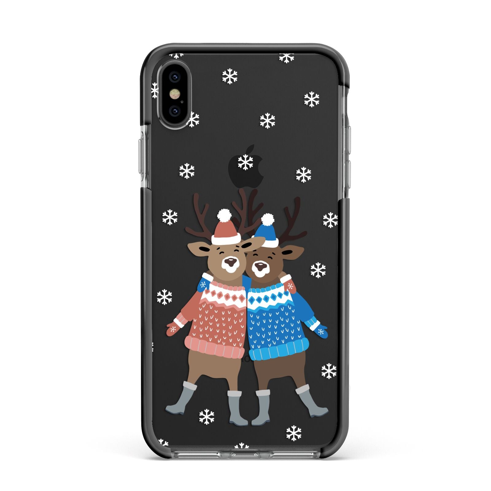 Reindeer Apple iPhone Xs Max Impact Case Black Edge on Black Phone