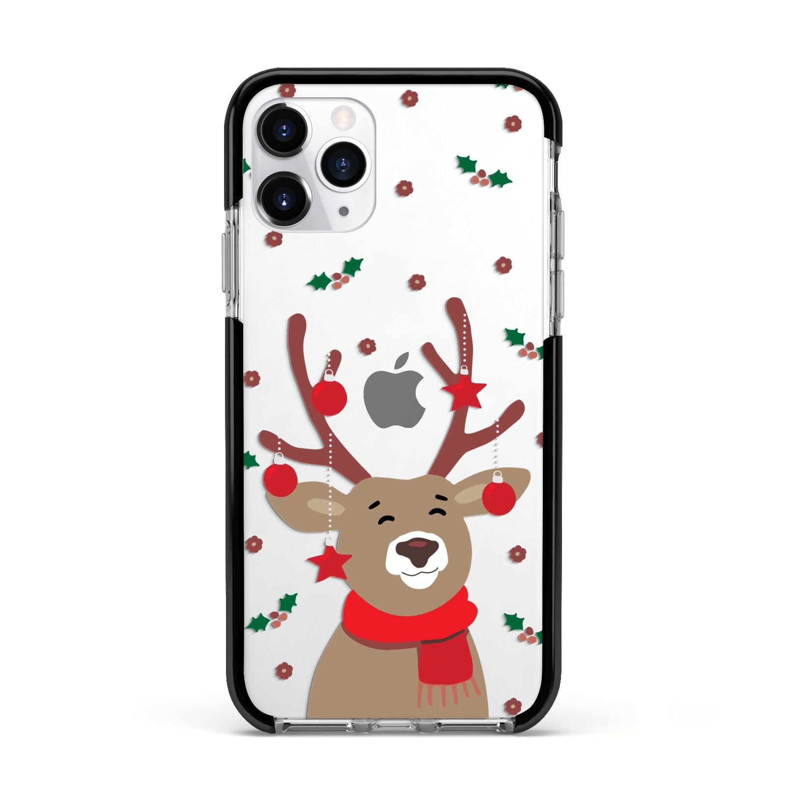 Reindeer Christmas Apple iPhone 11 Pro in Silver with Black Impact Case