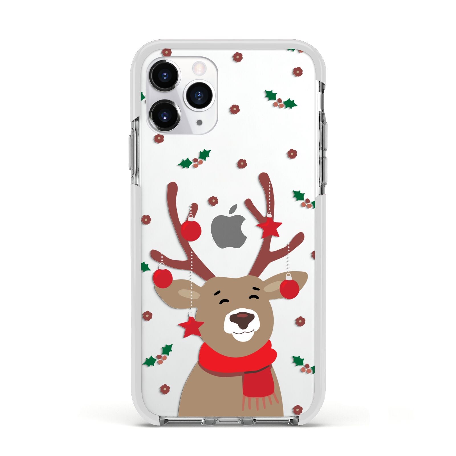 Reindeer Christmas Apple iPhone 11 Pro in Silver with White Impact Case