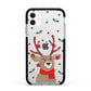 Reindeer Christmas Apple iPhone 11 in White with Black Impact Case