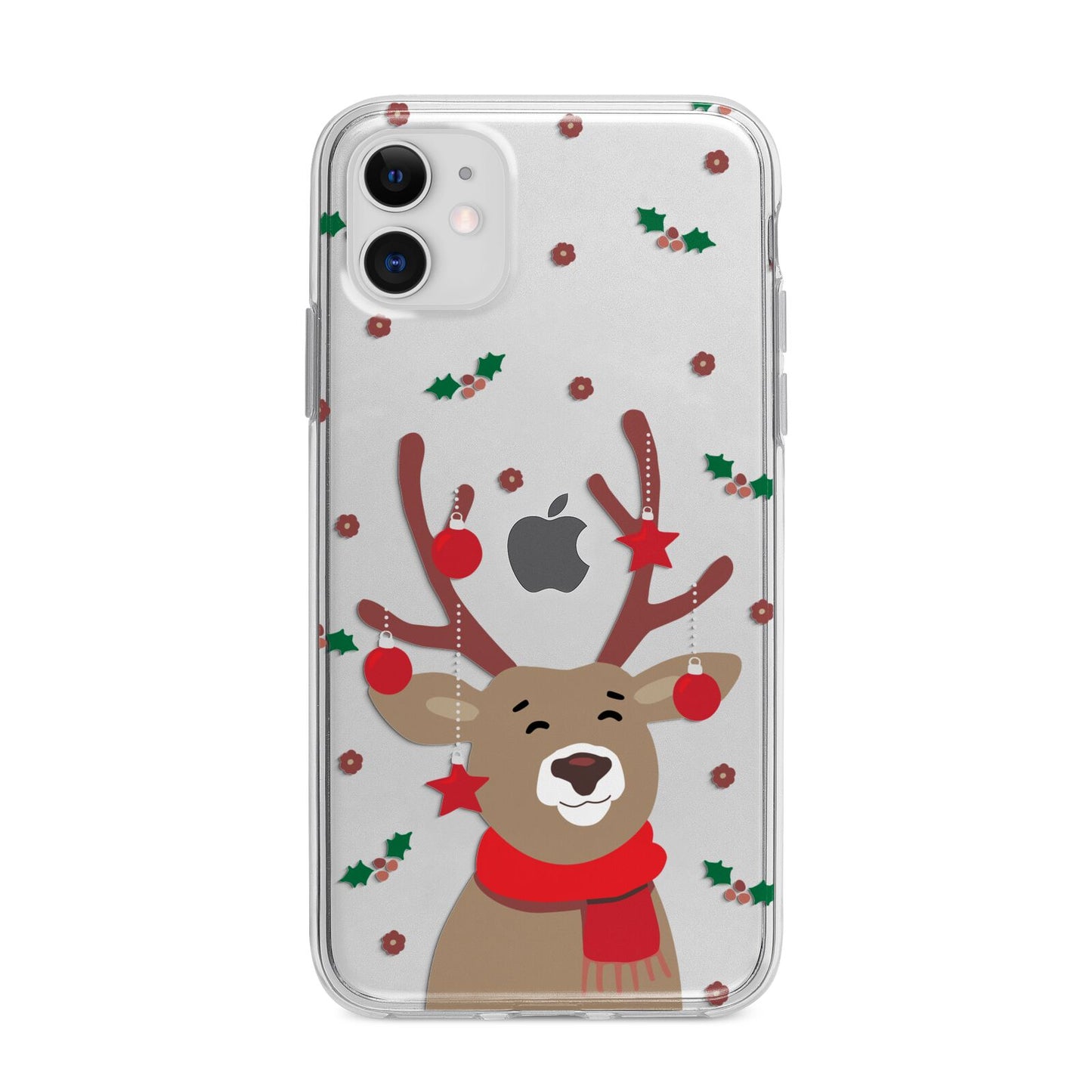 Reindeer Christmas Apple iPhone 11 in White with Bumper Case