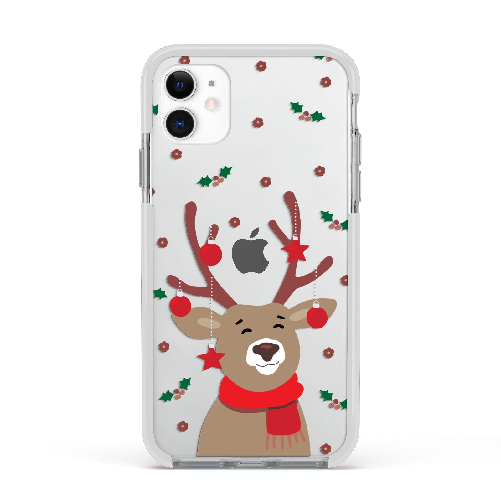 Reindeer Christmas Apple iPhone 11 in White with White Impact Case