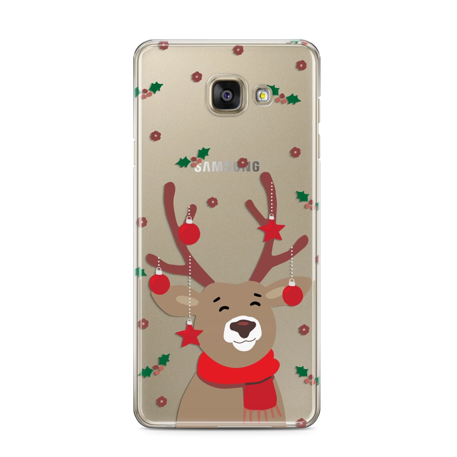 Reindeer Christmas Samsung Galaxy A3 2016 Case on gold phone