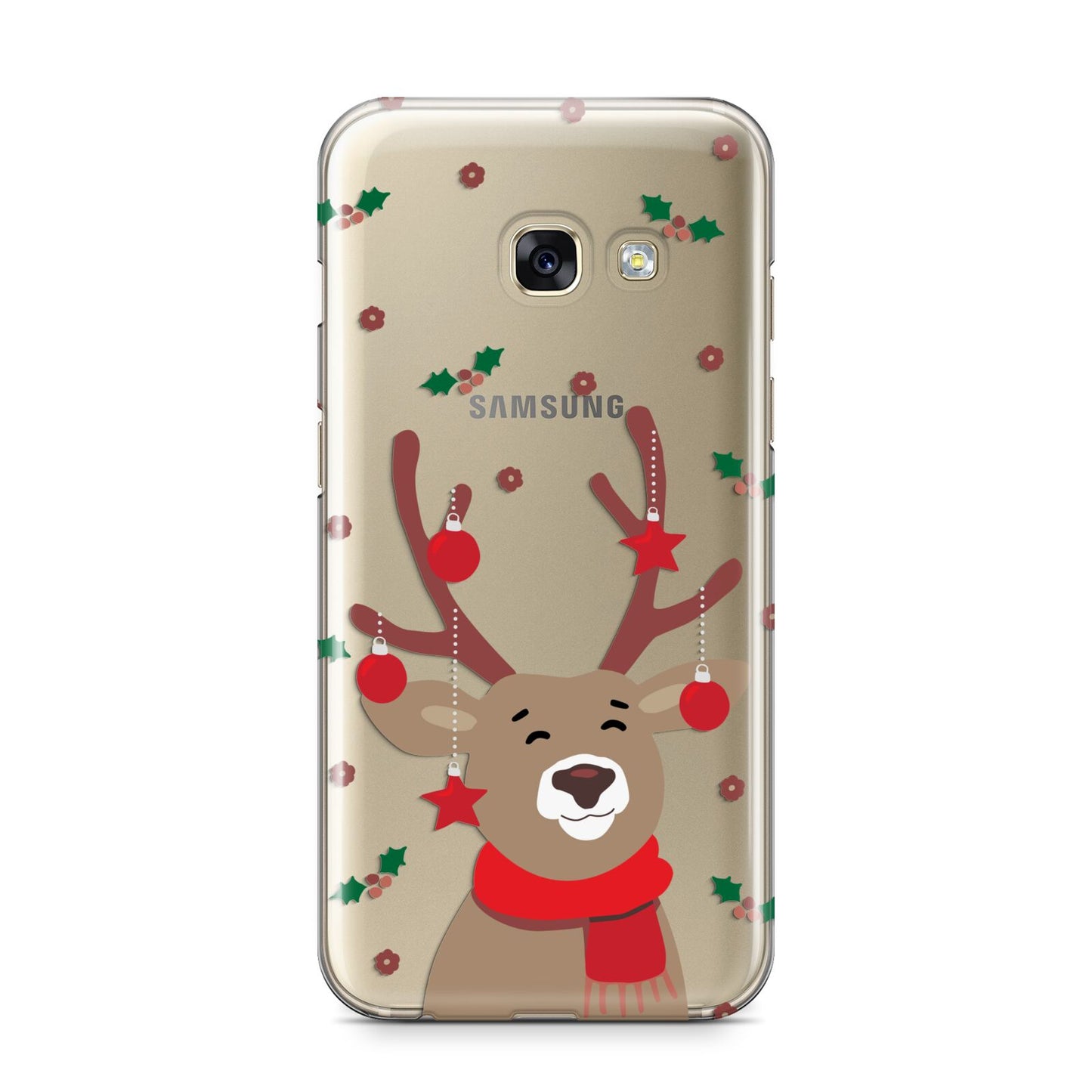 Reindeer Christmas Samsung Galaxy A3 2017 Case on gold phone