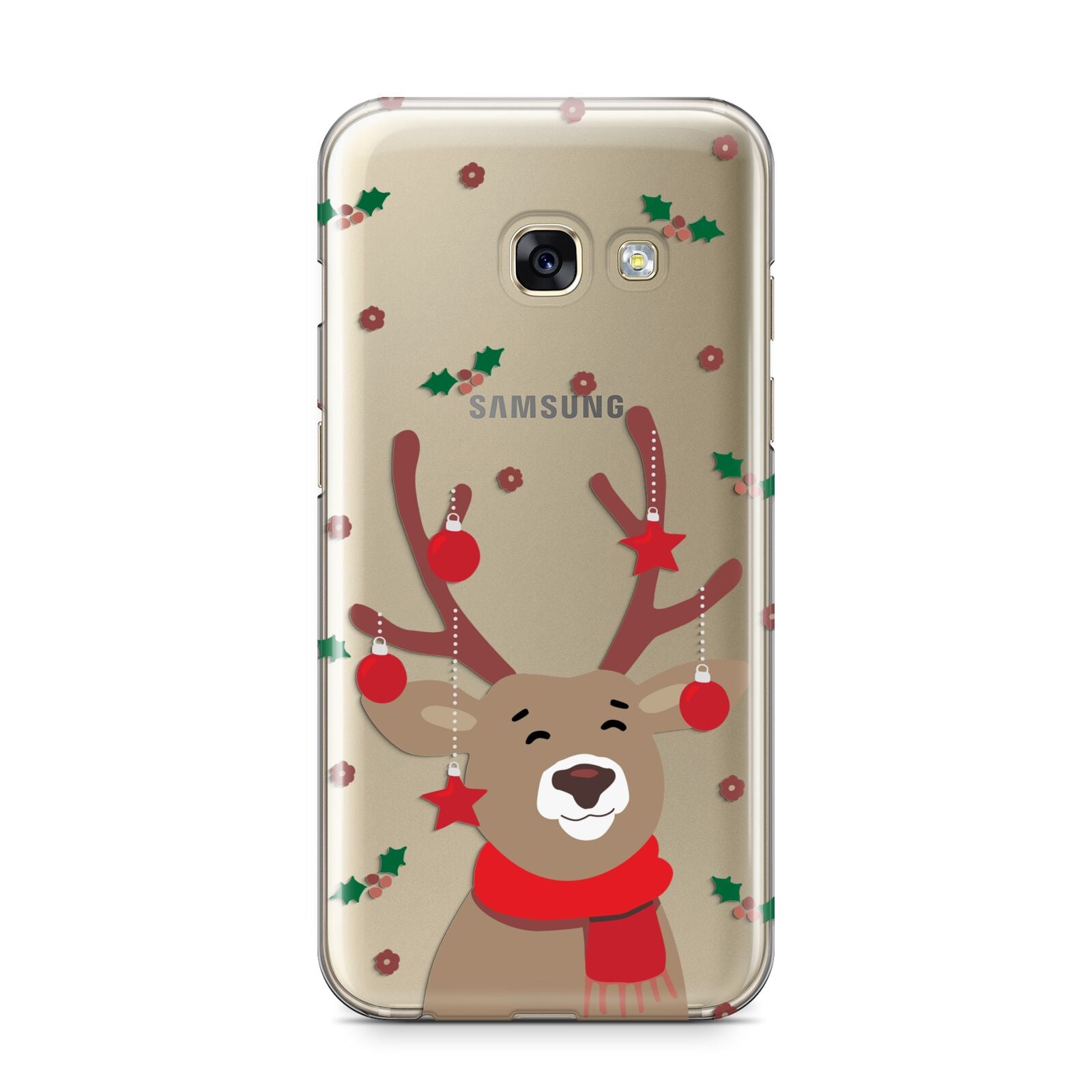 Reindeer Christmas Samsung Galaxy A3 2017 Case on gold phone