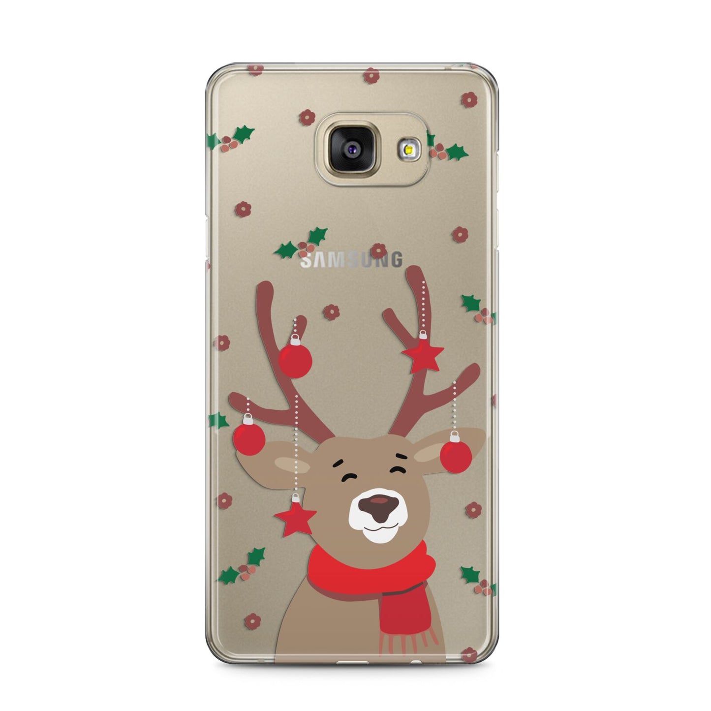 Reindeer Christmas Samsung Galaxy A5 2016 Case on gold phone