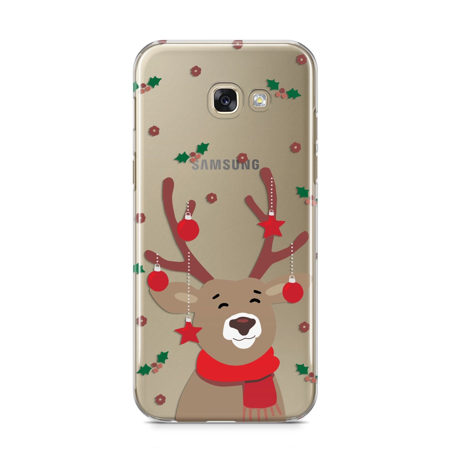 Reindeer Christmas Samsung Galaxy A5 2017 Case on gold phone