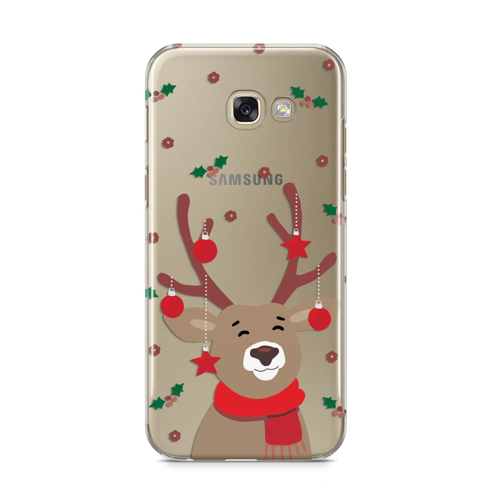 Reindeer Christmas Samsung Galaxy A5 2017 Case on gold phone