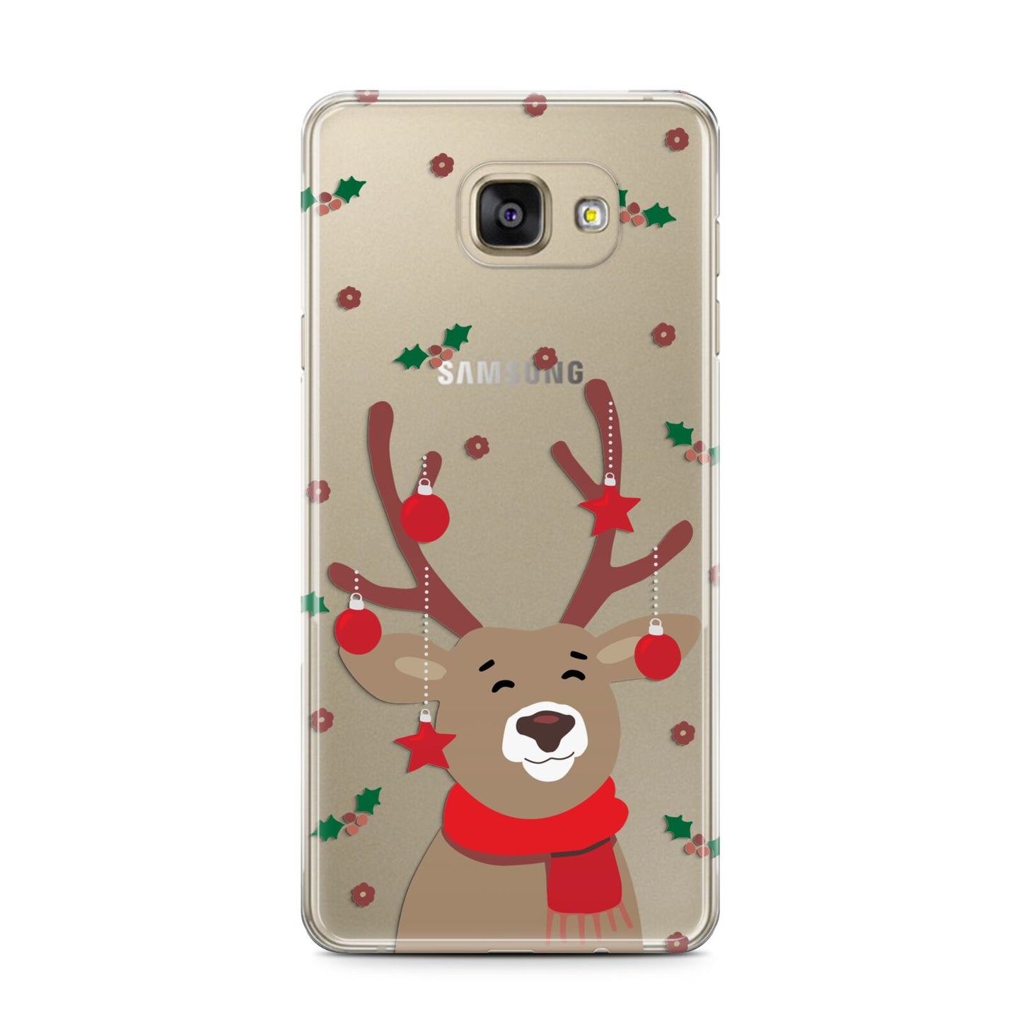 Reindeer Christmas Samsung Galaxy A7 2016 Case on gold phone