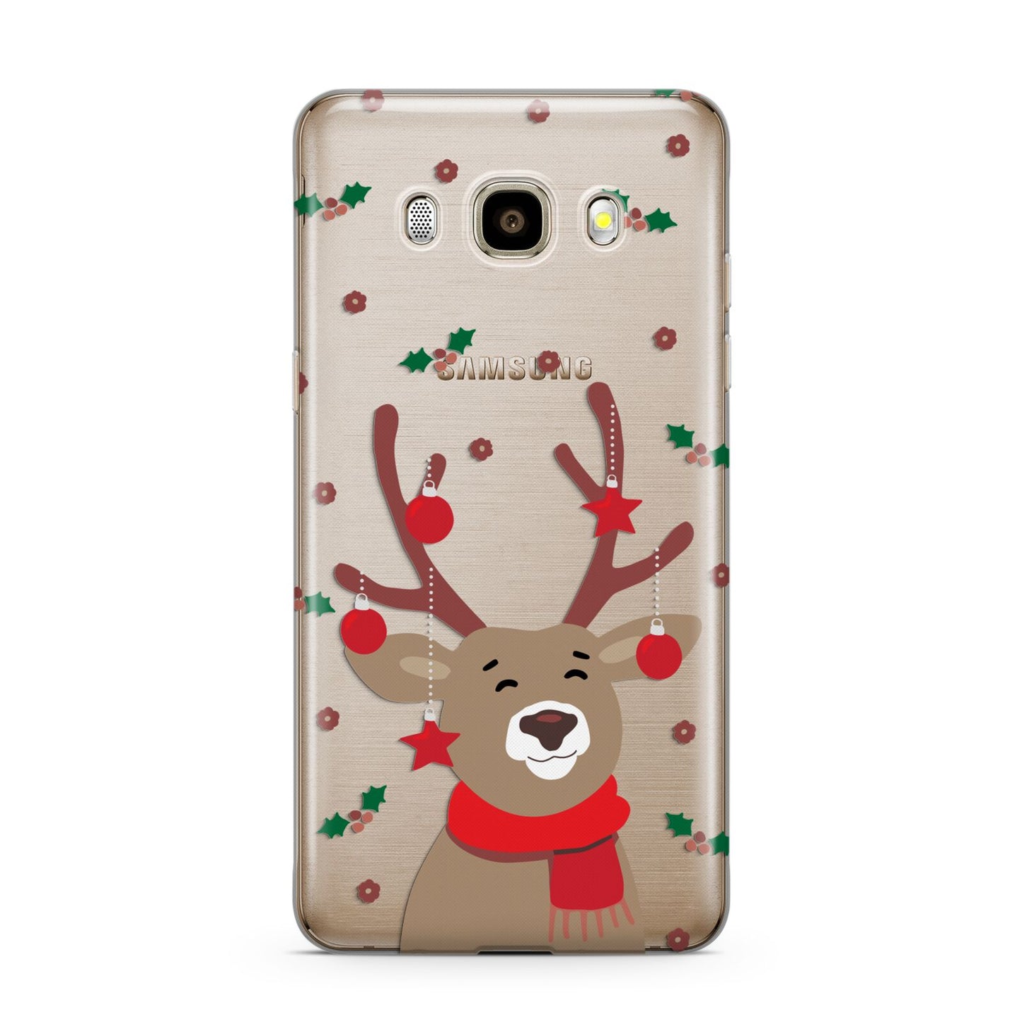 Reindeer Christmas Samsung Galaxy J7 2016 Case on gold phone