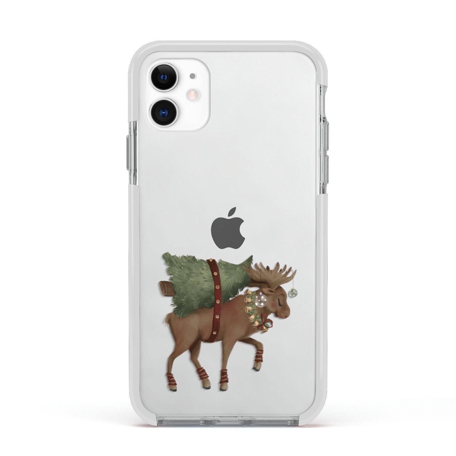 Reindeer Christmas Tree Apple iPhone 11 in White with White Impact Case