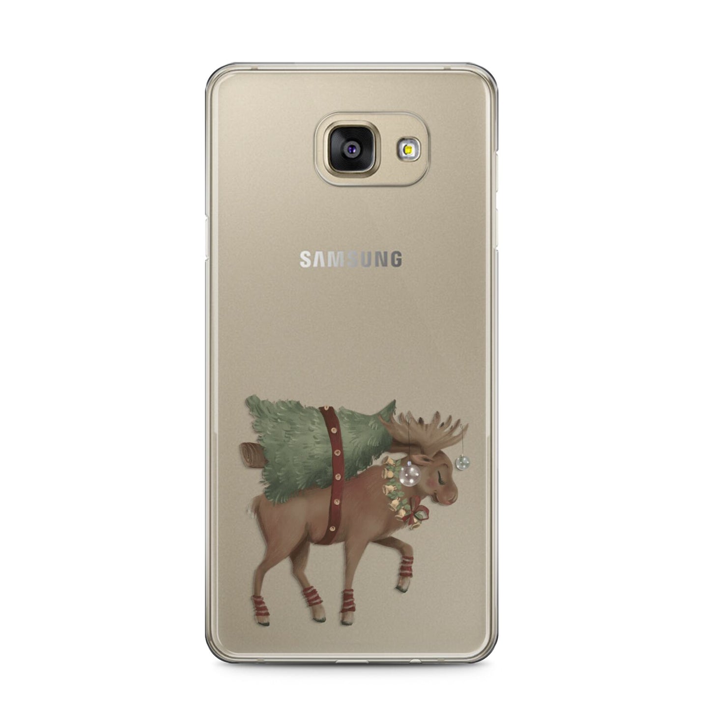 Reindeer Christmas Tree Samsung Galaxy A5 2016 Case on gold phone