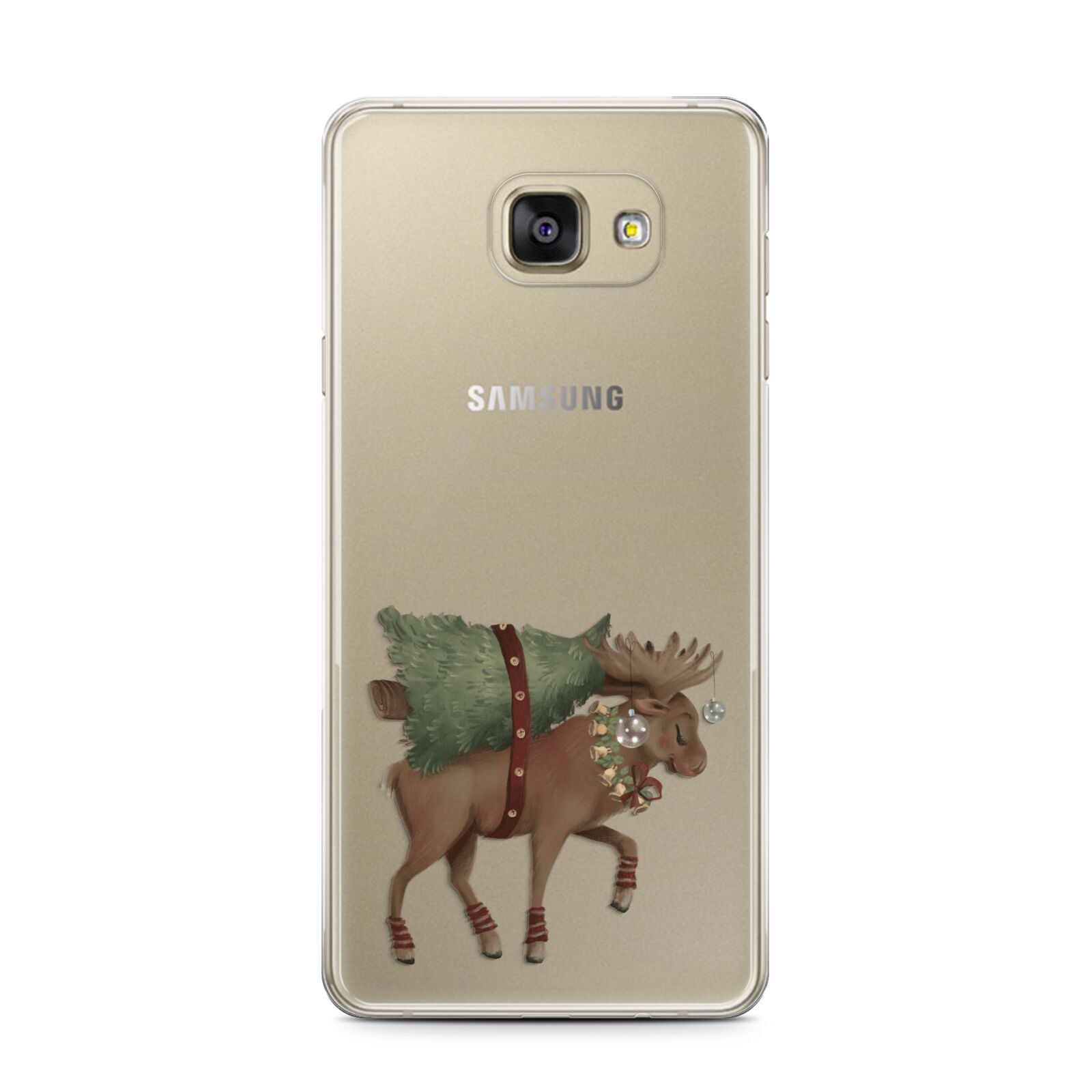 Reindeer Christmas Tree Samsung Galaxy A7 2016 Case on gold phone