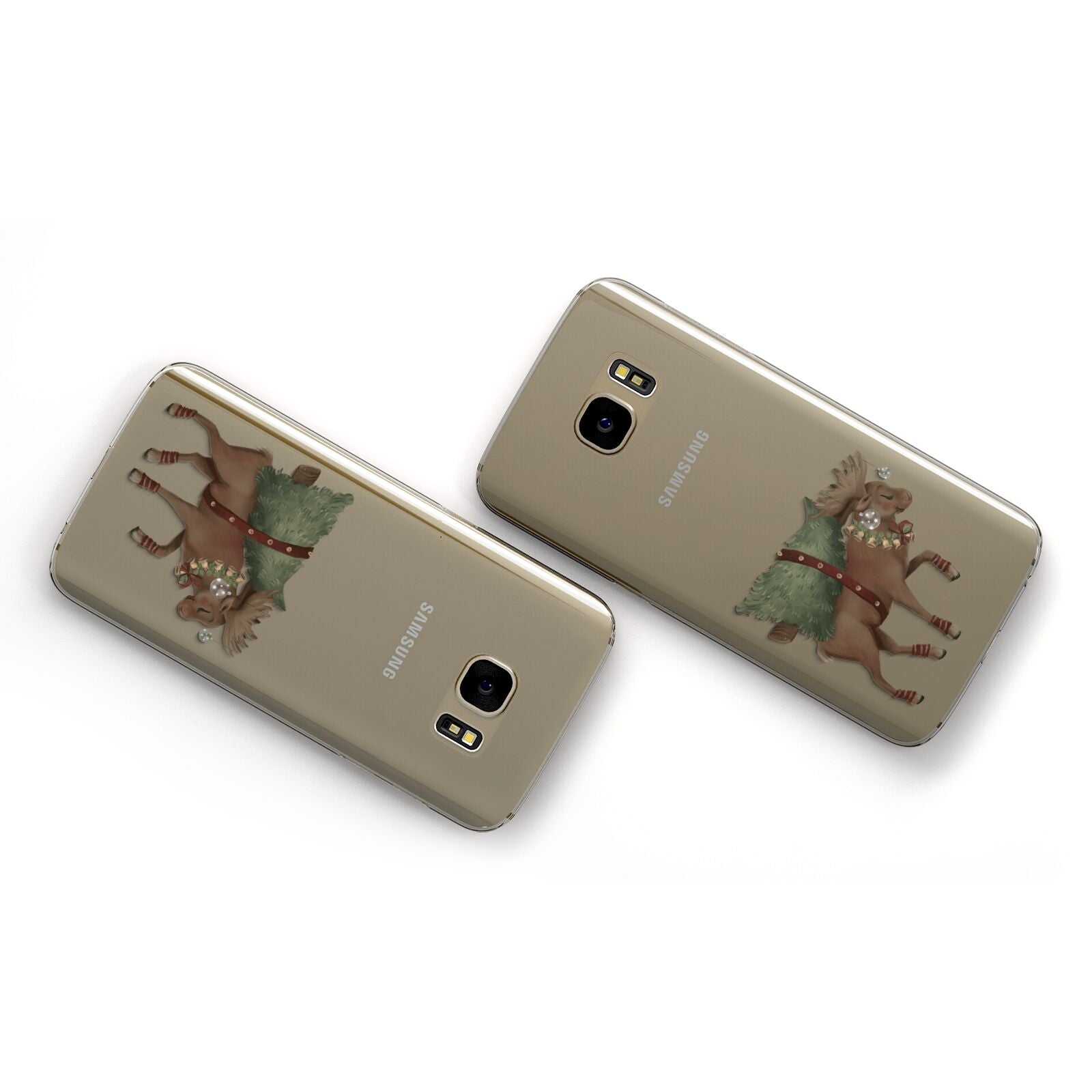 Reindeer Christmas Tree Samsung Galaxy Case Flat Overview