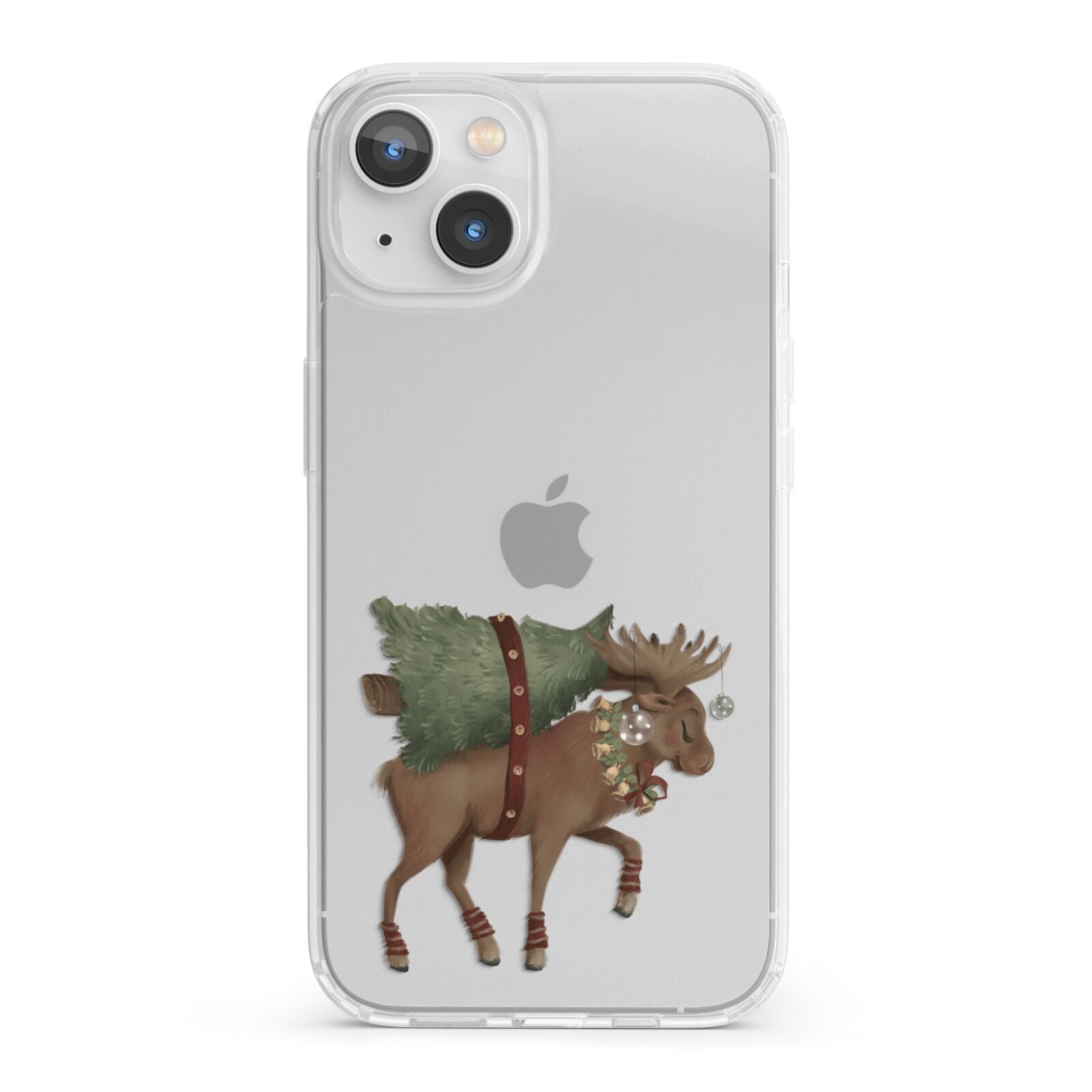 Reindeer Christmas Tree iPhone 13 Clear Bumper Case