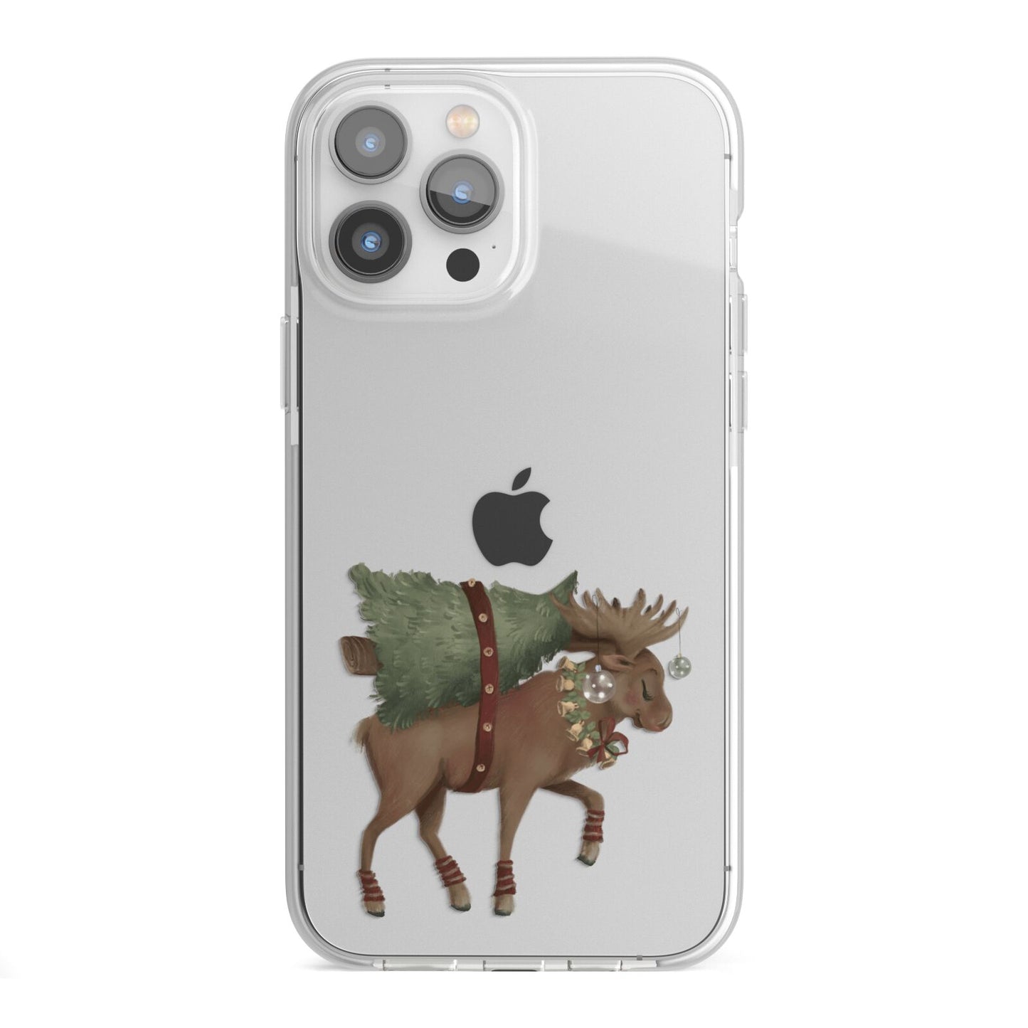 Reindeer Christmas Tree iPhone 13 Pro Max TPU Impact Case with White Edges