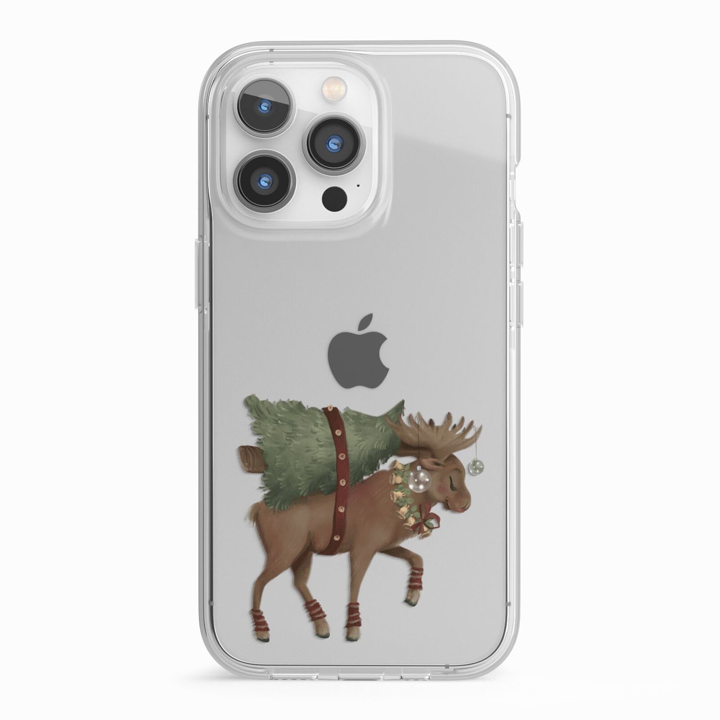 Reindeer Christmas Tree iPhone 13 Pro TPU Impact Case with White Edges