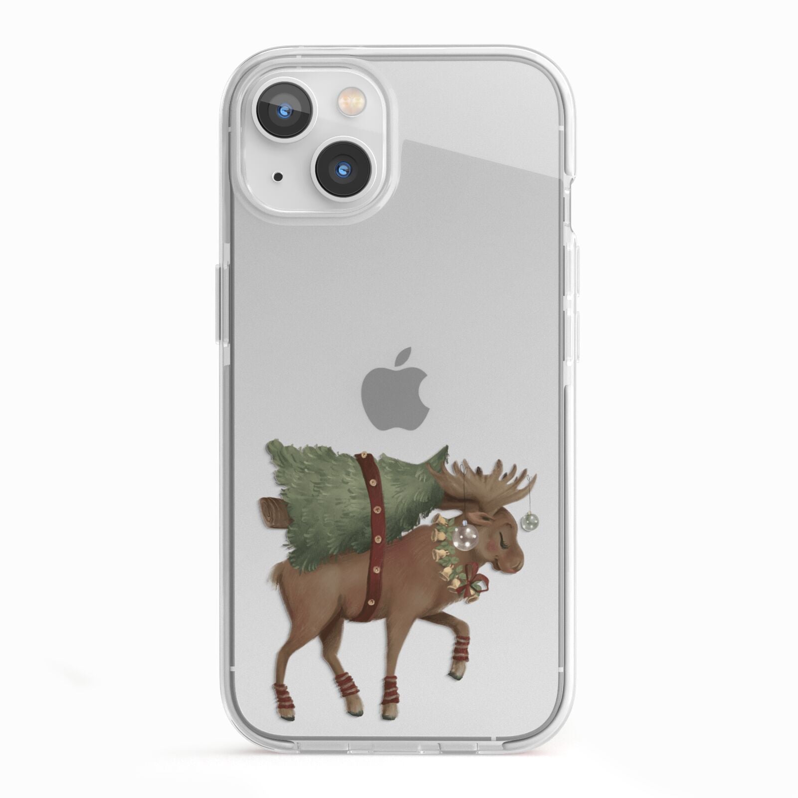 Reindeer Christmas Tree iPhone 13 TPU Impact Case with White Edges