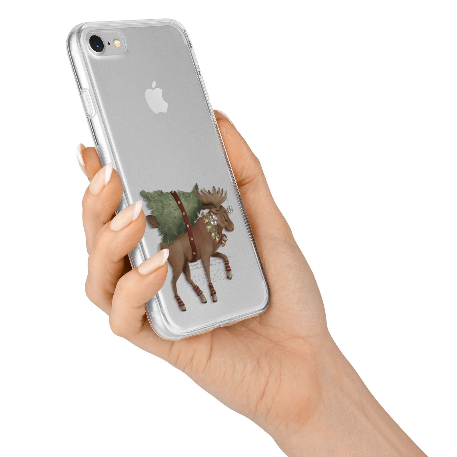 Reindeer Christmas Tree iPhone 7 Bumper Case on Silver iPhone Alternative Image