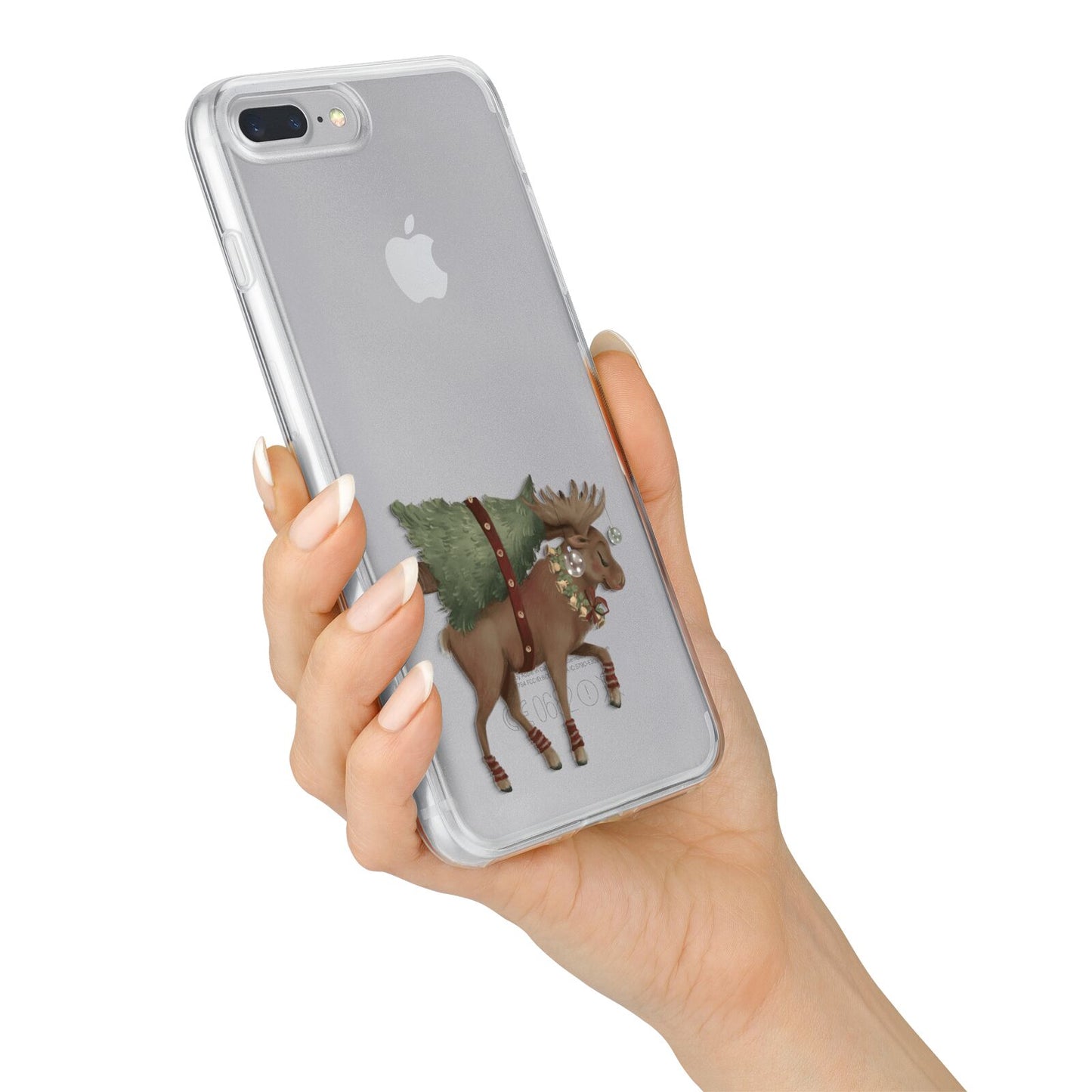 Reindeer Christmas Tree iPhone 7 Plus Bumper Case on Silver iPhone Alternative Image