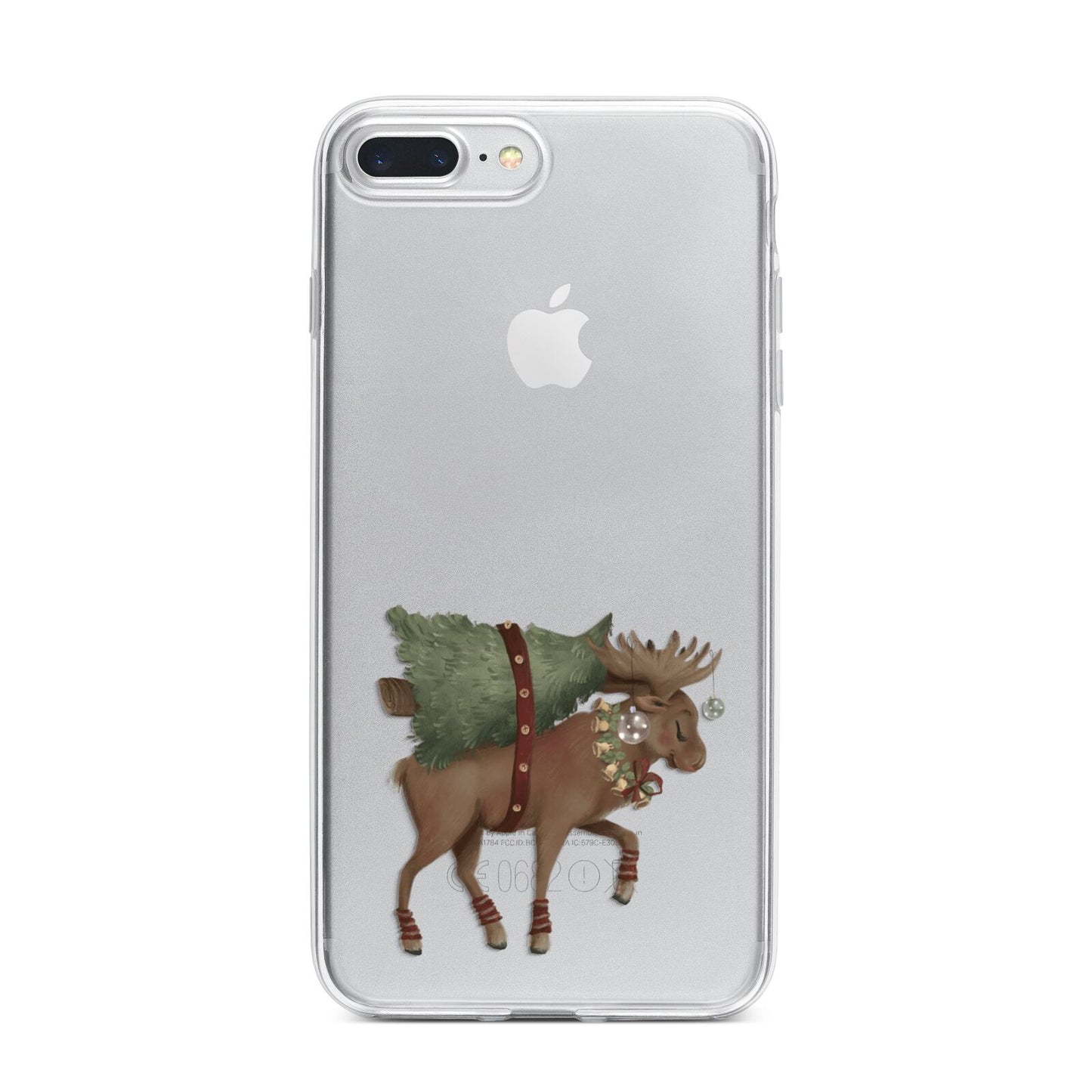 Reindeer Christmas Tree iPhone 7 Plus Bumper Case on Silver iPhone