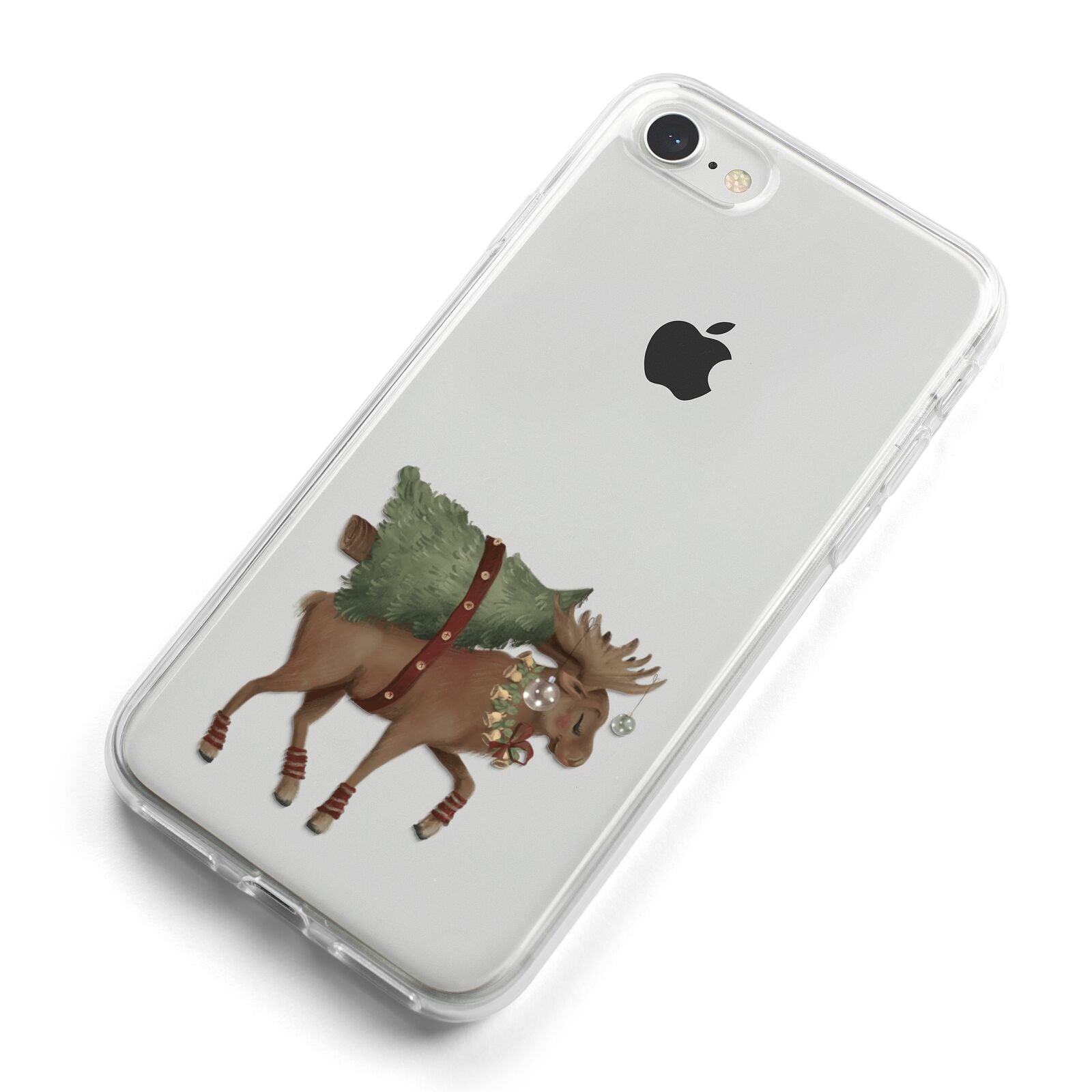 Reindeer Christmas Tree iPhone 8 Bumper Case on Silver iPhone Alternative Image